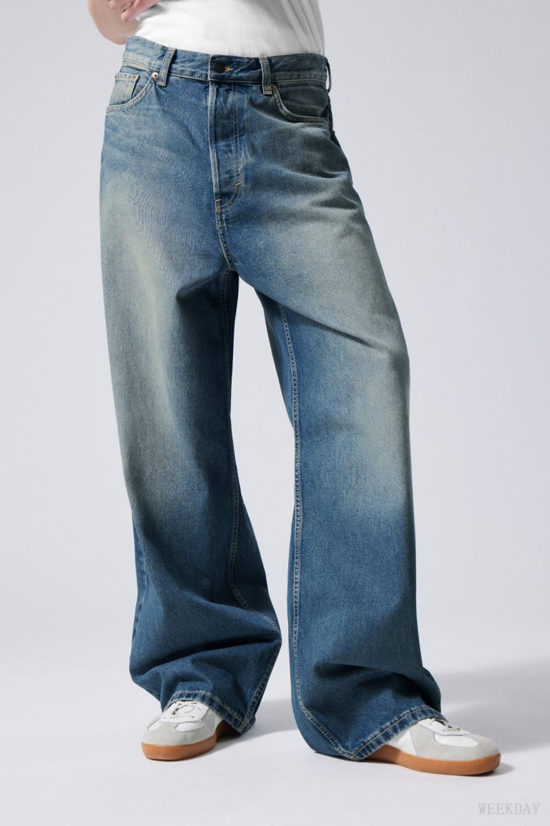 Weekday Astro Loose Baggy Jeans Blue | PGWX2182