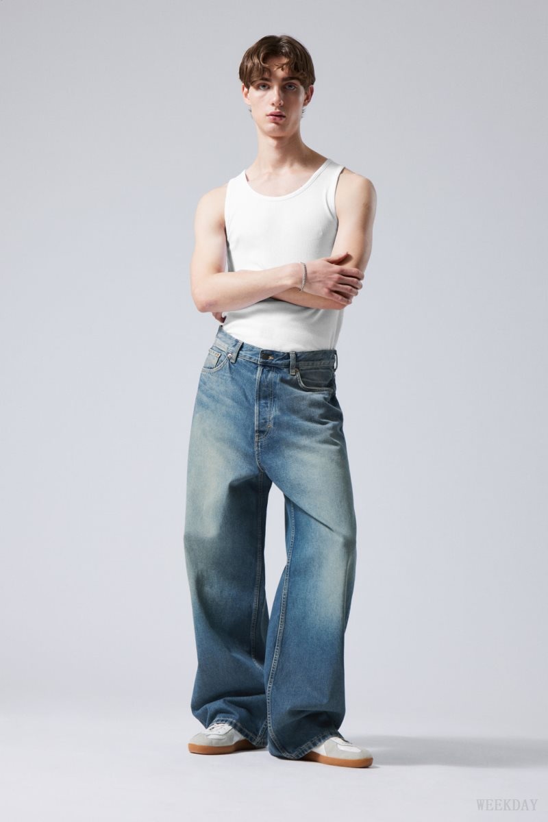 Weekday Astro Loose Baggy Jeans Blue | PGWX2182