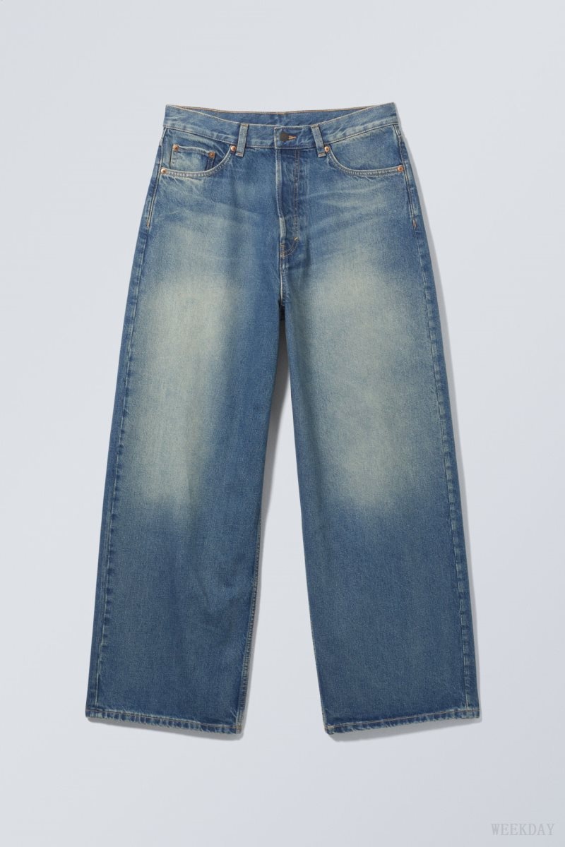 Weekday Astro Loose Baggy Jeans Blue | PGWX2182