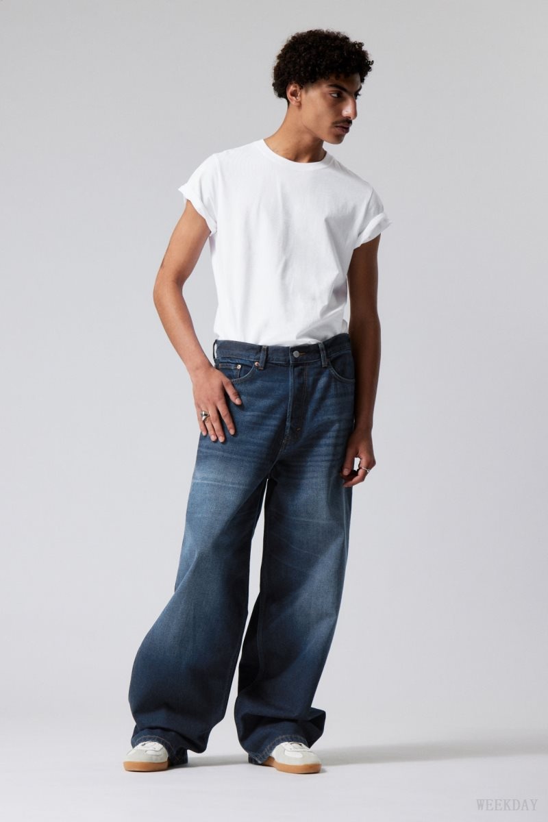 Weekday Astro Loose Baggy Jeans Blue | SGCI8744