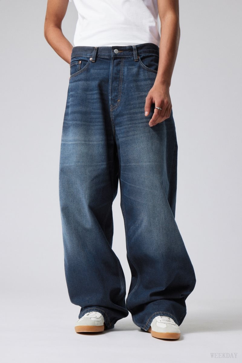 Weekday Astro Loose Baggy Jeans Blue | SGCI8744