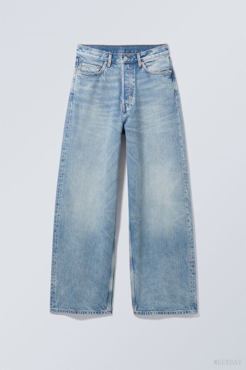 Weekday Astro Loose Baggy Jeans Blue | WNXJ9863