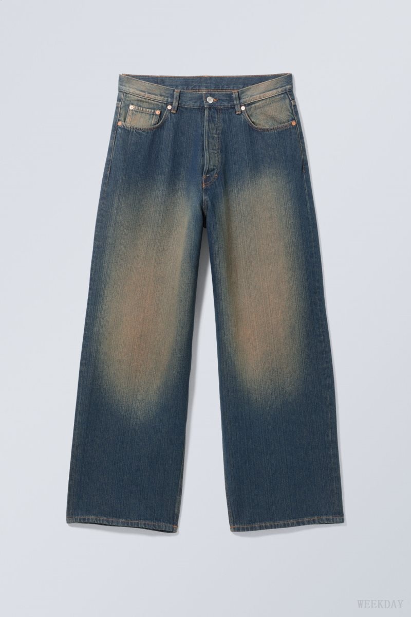 Weekday Astro Loose Baggy Jeans Blue | ZNOL4541