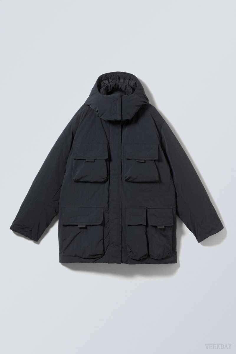 Weekday Attila Padded Parka Black | HEBT8405