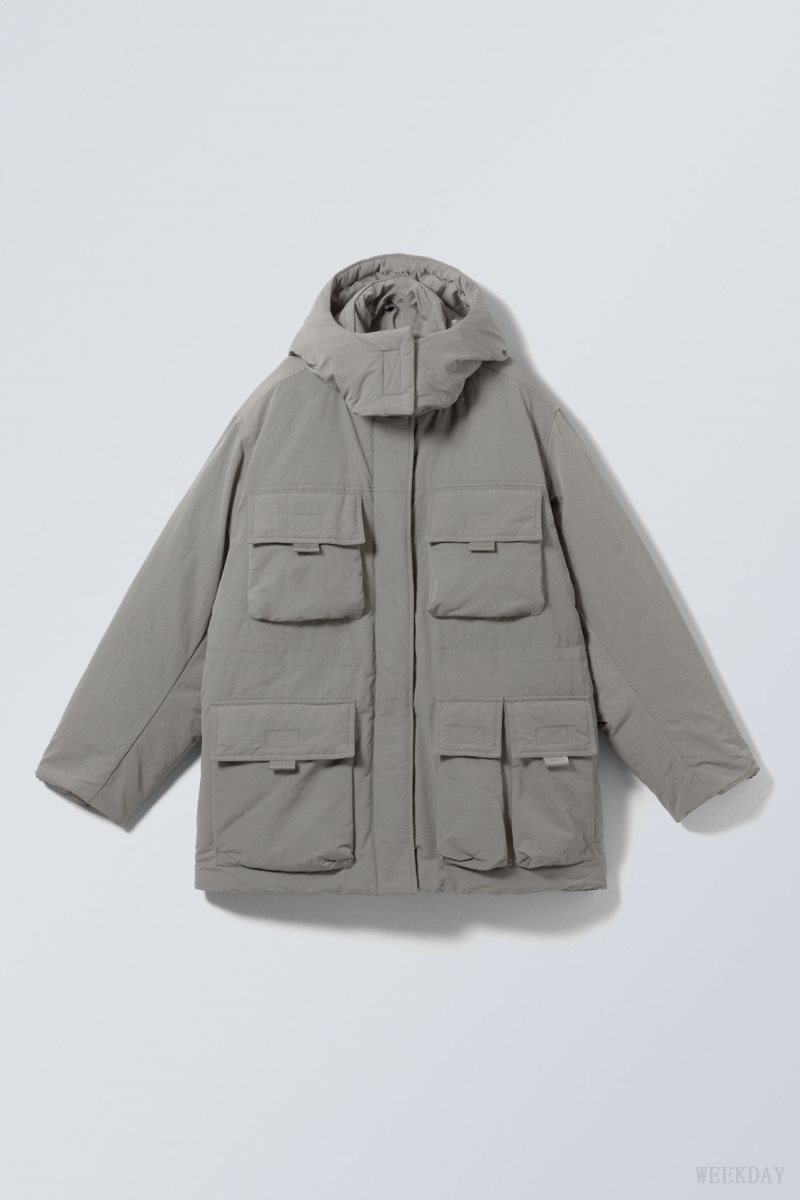 Weekday Attila Padded Parka Khaki | XUXN7639