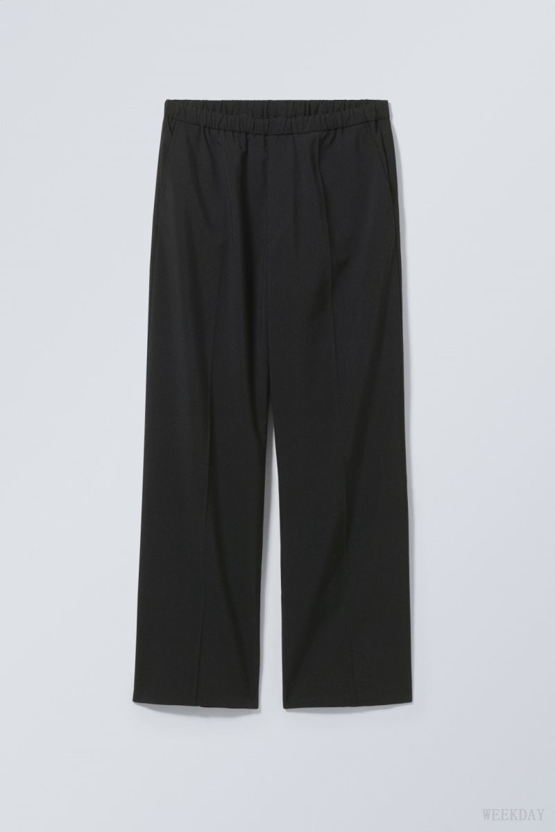 Weekday Axel Relaxed Suit Trousers Black | SCIM6296