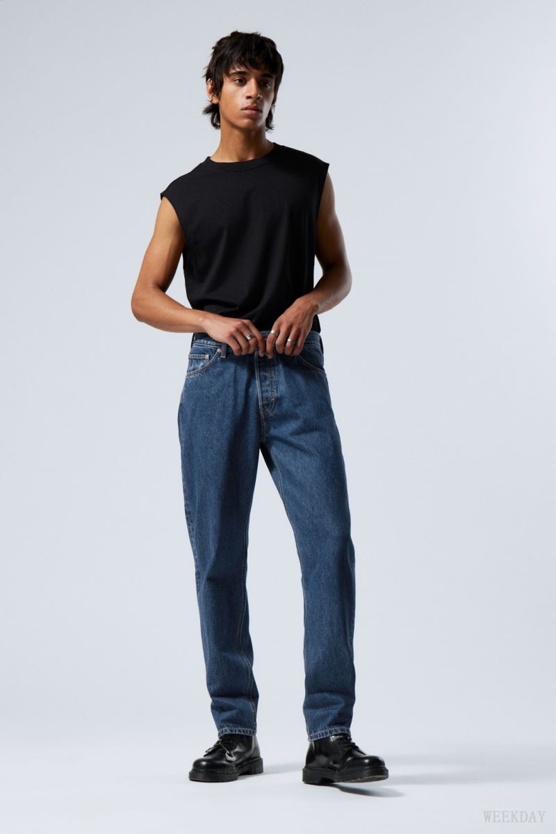 Weekday Barrel Relaxed Tapered Jeans Blue | VYBQ3587