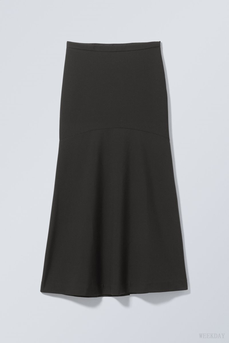 Weekday Base Long Skirt Black | ZUFQ5137