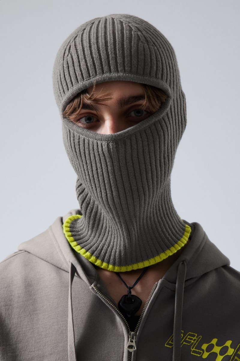 Weekday Bell Balaclava Grey / Yellow | ALCF4658