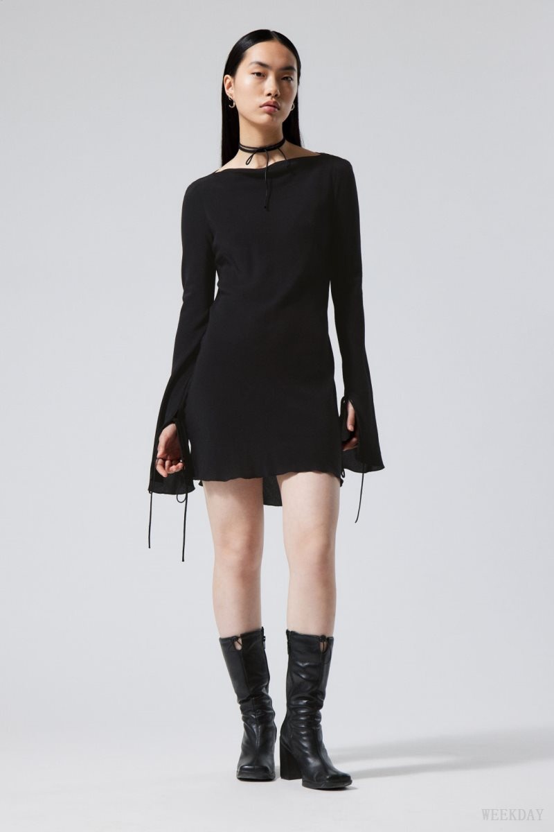 Weekday Bella Mini Dress Black | WLQW9325