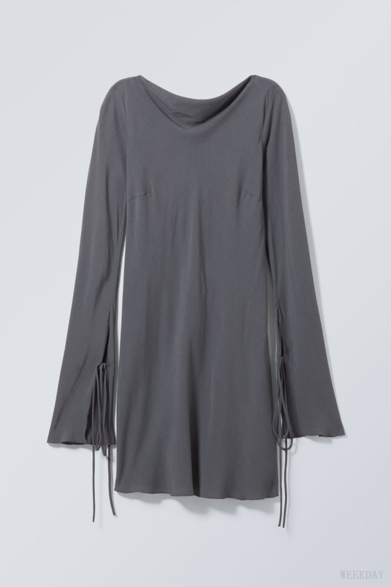 Weekday Bella Mini Dress Dark Grey | FSYA2297