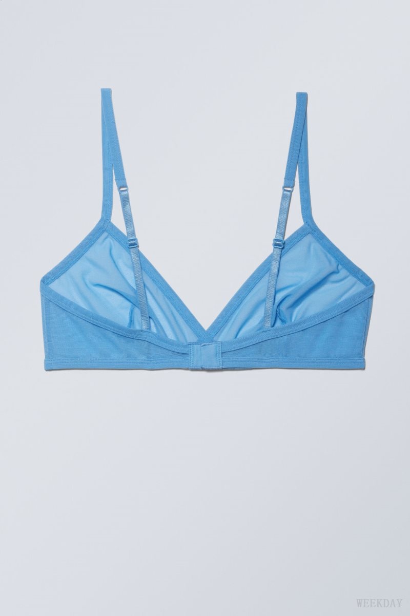 Weekday Bonnie Mesh Triangle Bralette Bralette Light Blue | REUR3113