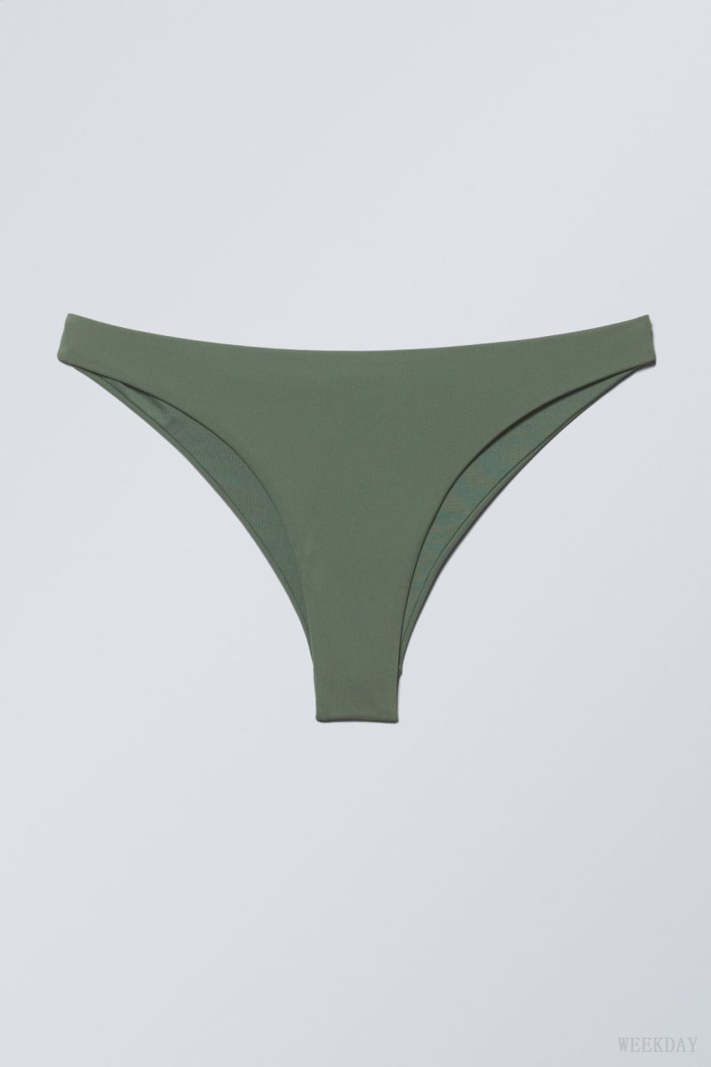 Weekday Brazilian Bikini Bottoms Khaki | NIKT7958