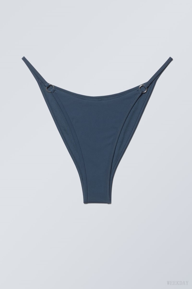 Weekday Brazilian Tanga Bikini Bottoms Navy | QLTH8327