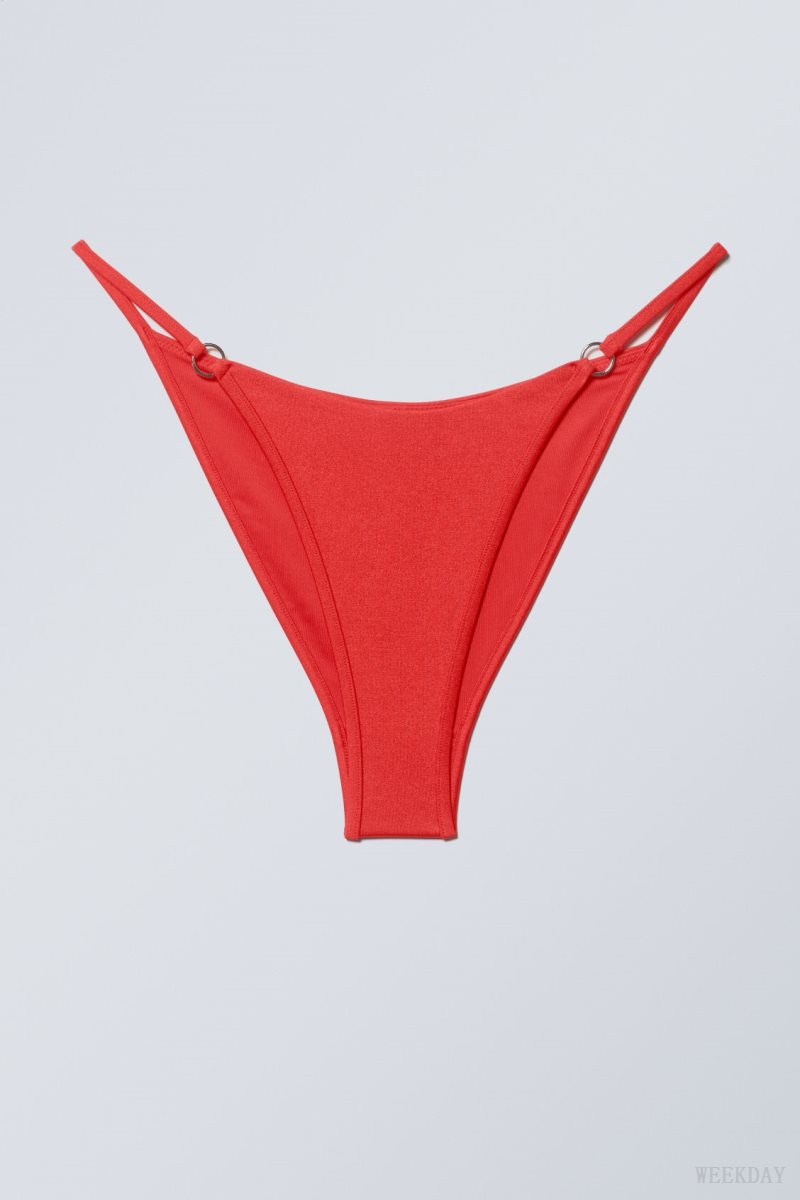 Weekday Brazilian Tanga Bikini Bottoms Red | BMOD0815