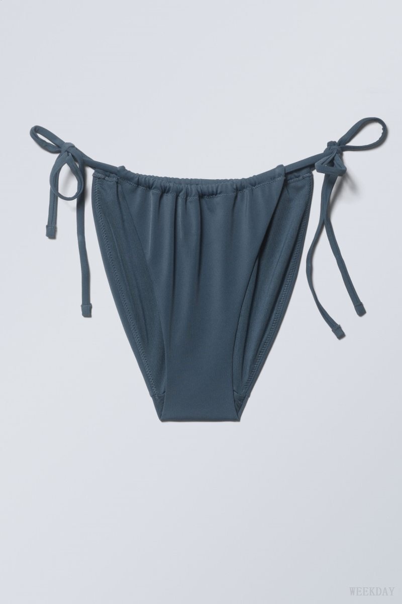 Weekday Breeze String Bikini Bottoms Navy | YDRA5140