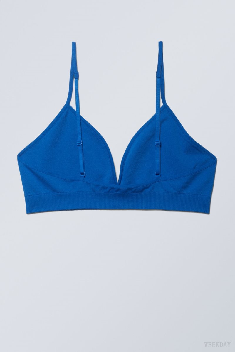 Weekday Cat Soft Triangle Bra Bra Blue | UMRE1545