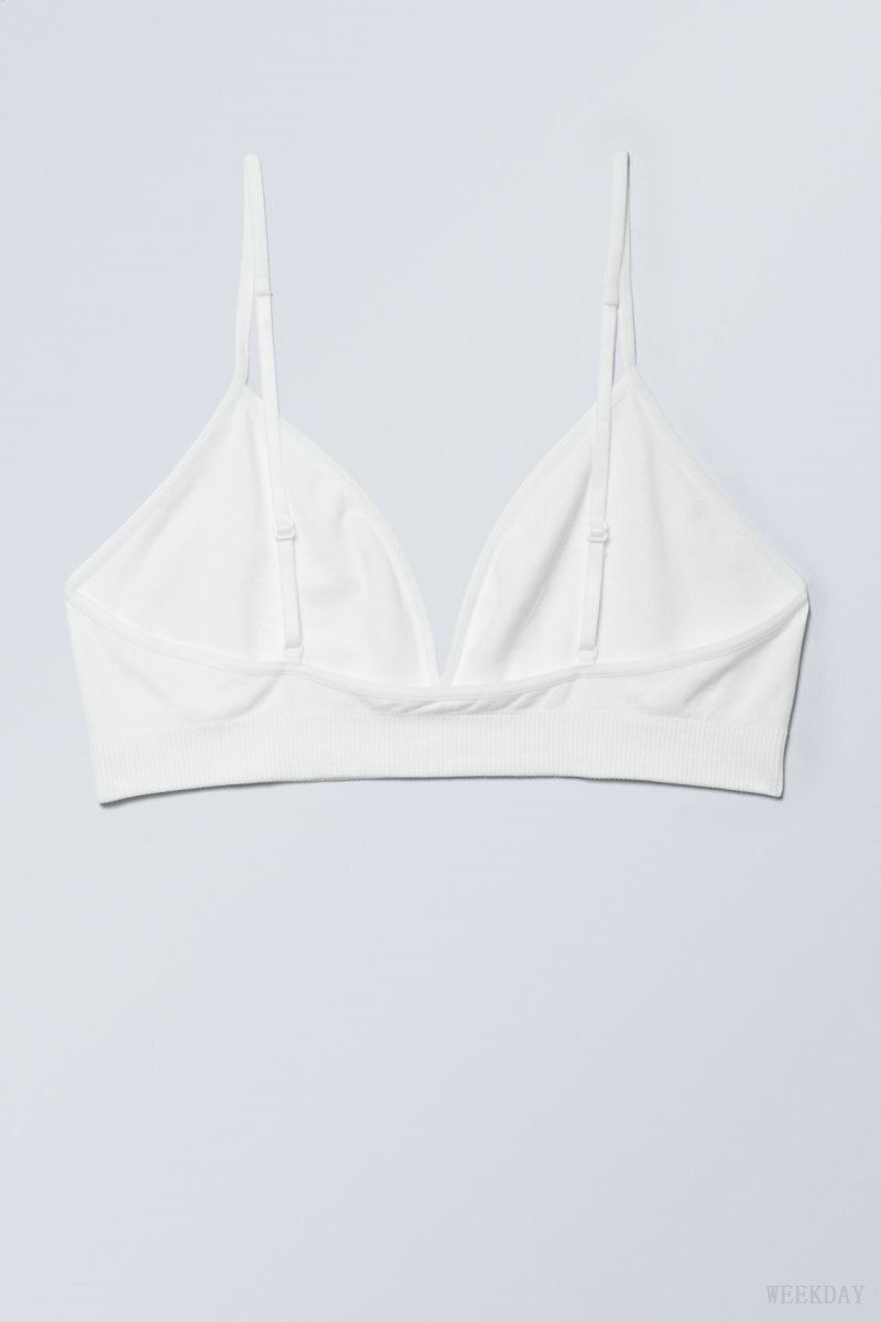 Weekday Cat Soft Triangle Bra Bra White | SQTF9620