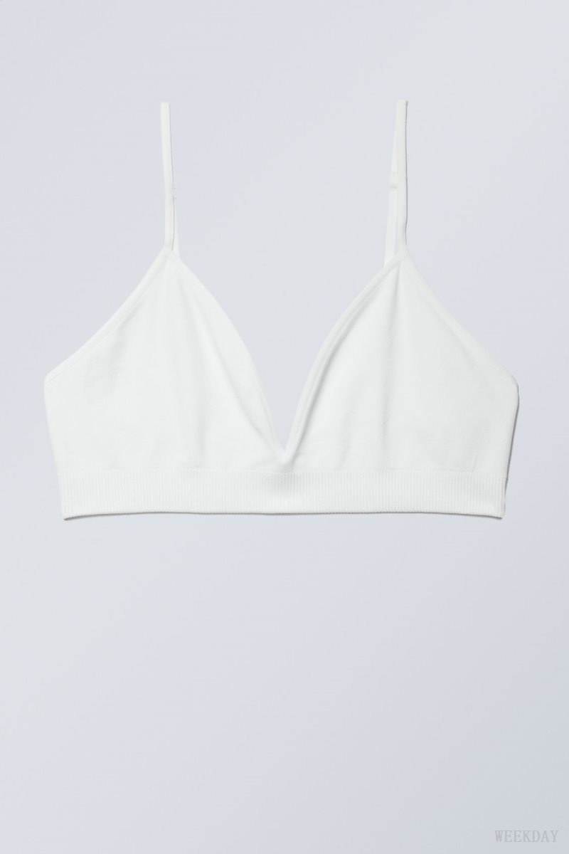 Weekday Cat Soft Triangle Bra Bra White | SQTF9620