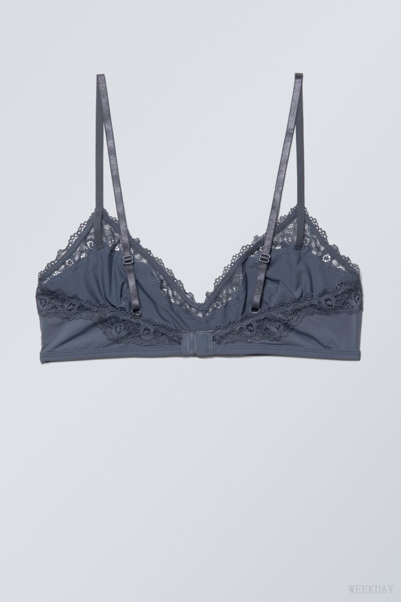 Weekday Cleo triangle bralette Bralette Blue | ADZD7629