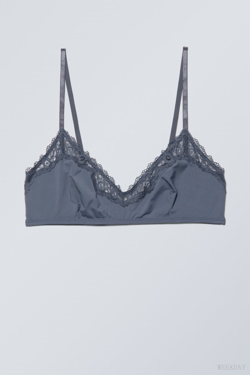 Weekday Cleo triangle bralette Bralette Blue | ADZD7629