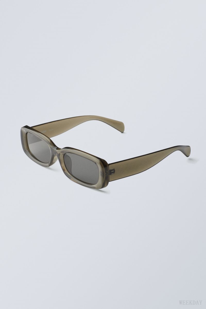 Weekday Cruise Squared Sunglasses Khaki | IYSW2262