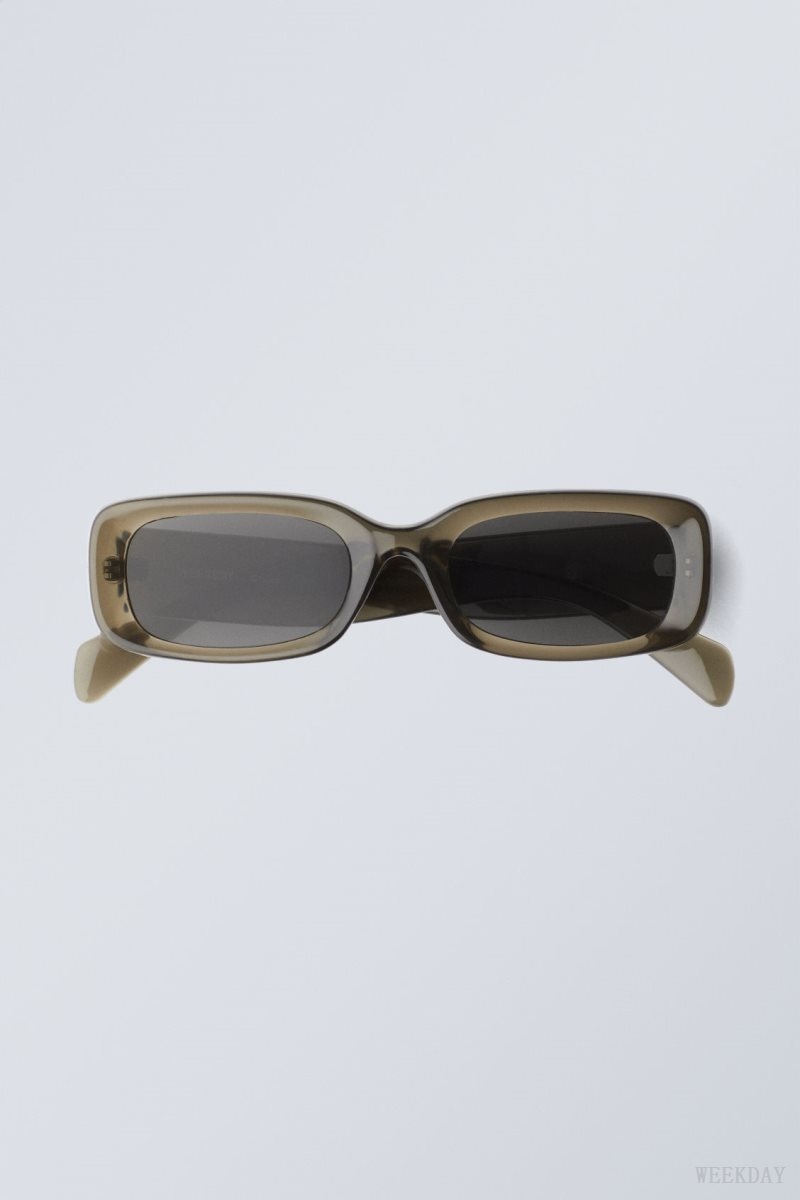 Weekday Cruise Squared Sunglasses Khaki | IYSW2262