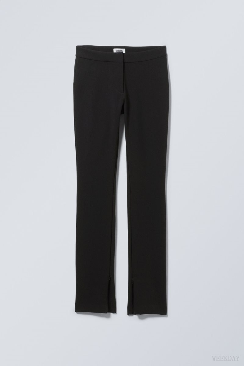 Weekday Dessa slim Trousers Black | QZES2122