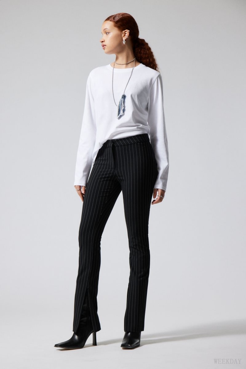 Weekday Dessa slim Trousers Pinstripe | GWZM2877