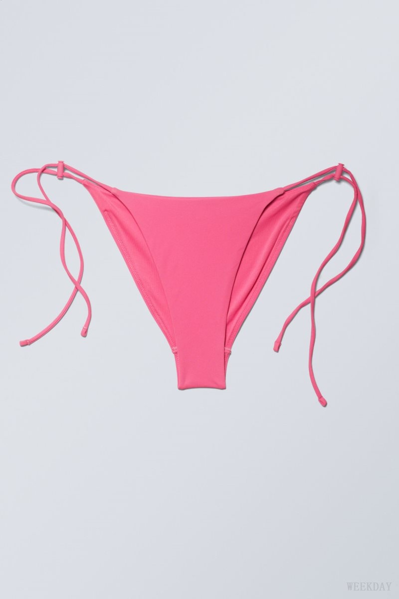 Weekday Drawstring Bikini Bottoms Pink | JKYI4044