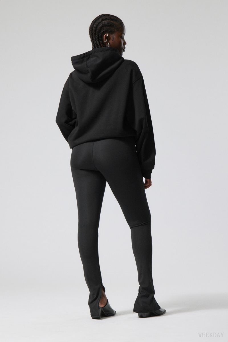 Weekday Drew Zip Tights Black | ISQQ7506