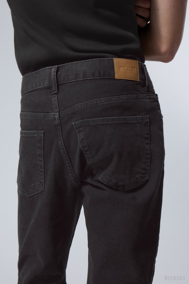 Weekday Easy Regular Straight Jeans Black | QSHP5356