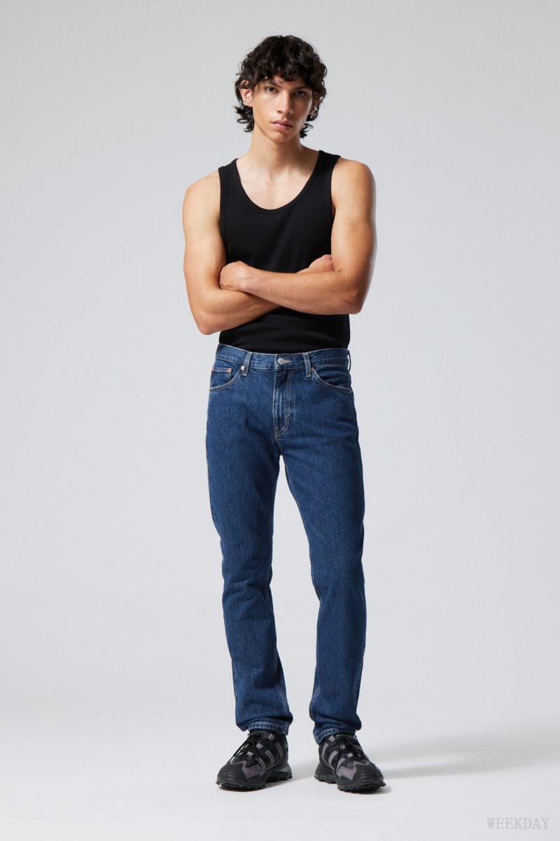 Weekday Easy Regular Straight Jeans Blue | UKYE2281