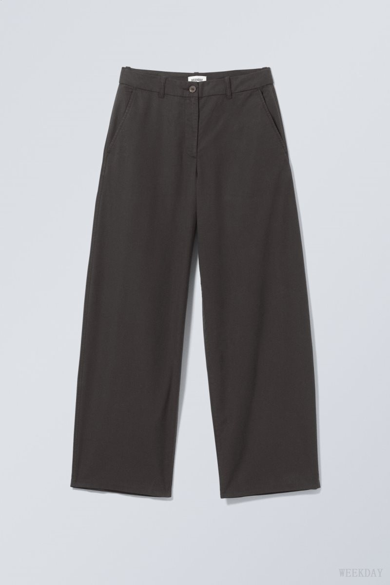 Weekday Elio Wide Trousers Black | HIJT0935