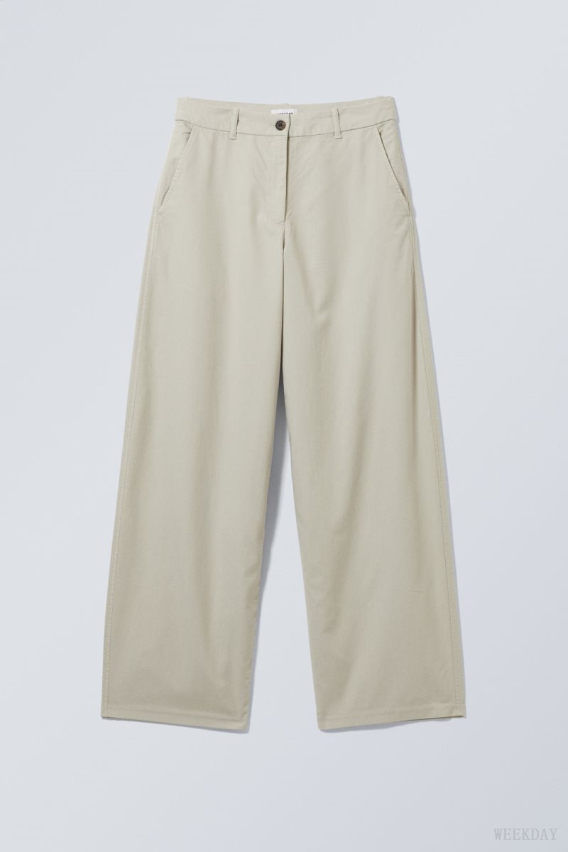 Weekday Elio Wide Trousers Light Beige | EIWK9998