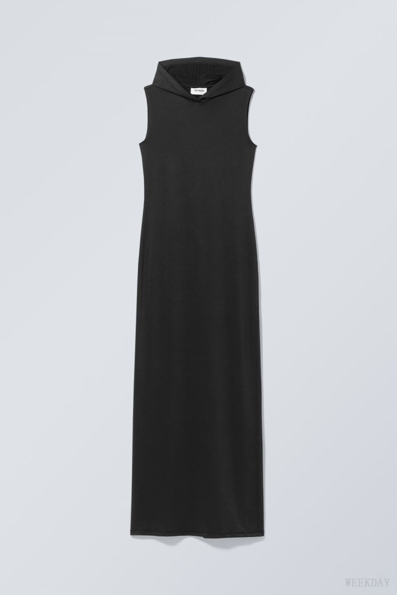 Weekday Emily Hooded Tank Dress Black | ZGKK0772