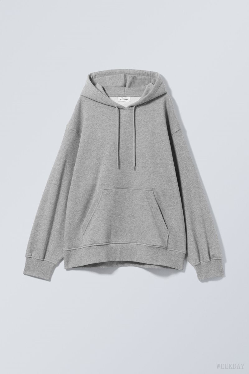 Weekday Essence Relaxed Hoodie Grey | UWBQ9933