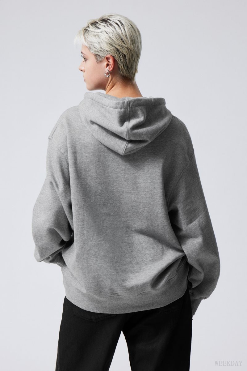 Weekday Essence Relaxed Hoodie Grey | UWBQ9933