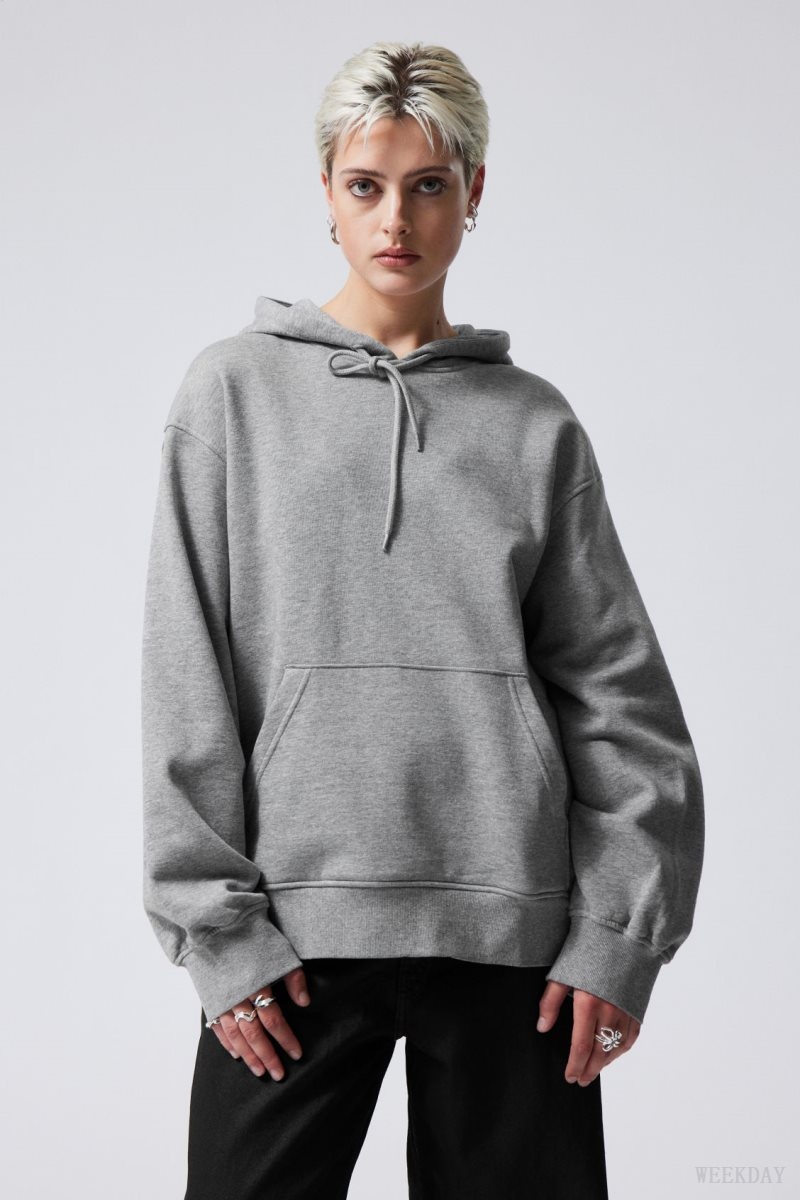 Weekday Essence Relaxed Hoodie Grey | UWBQ9933