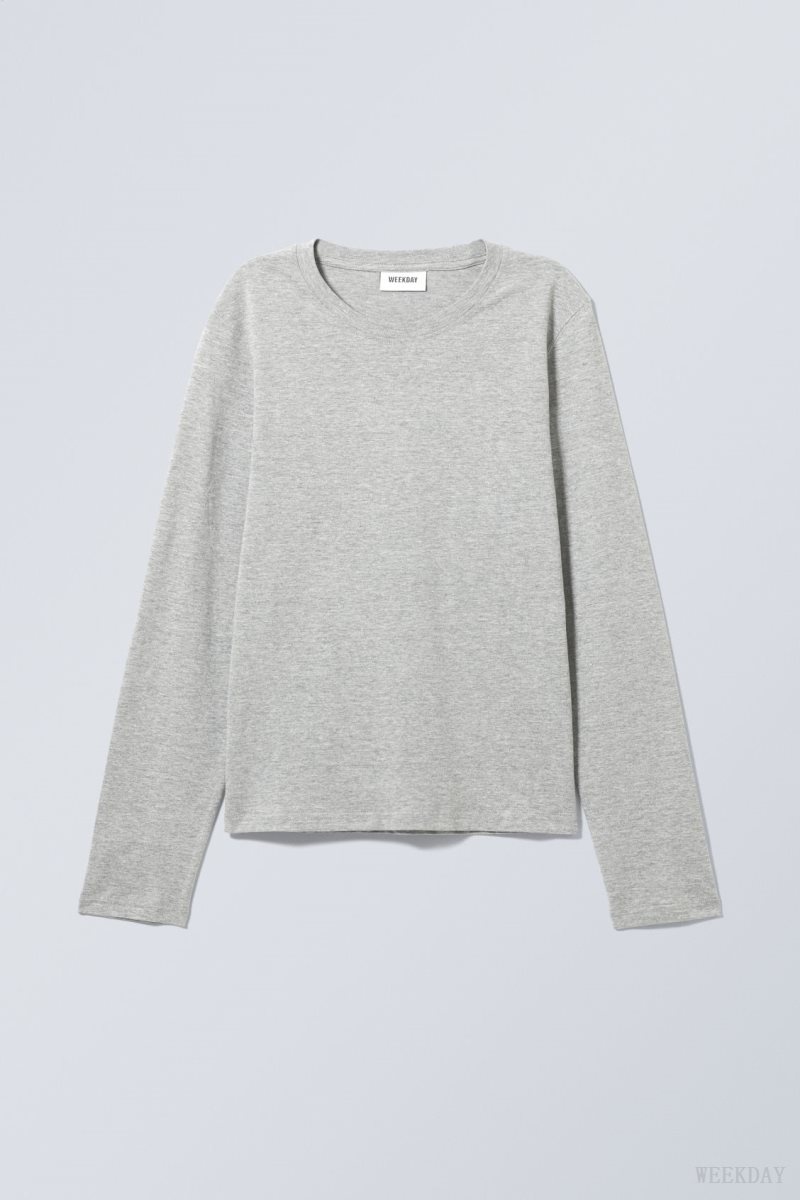 Weekday Essence Standard Long Sleeve Grey | OIRP1012