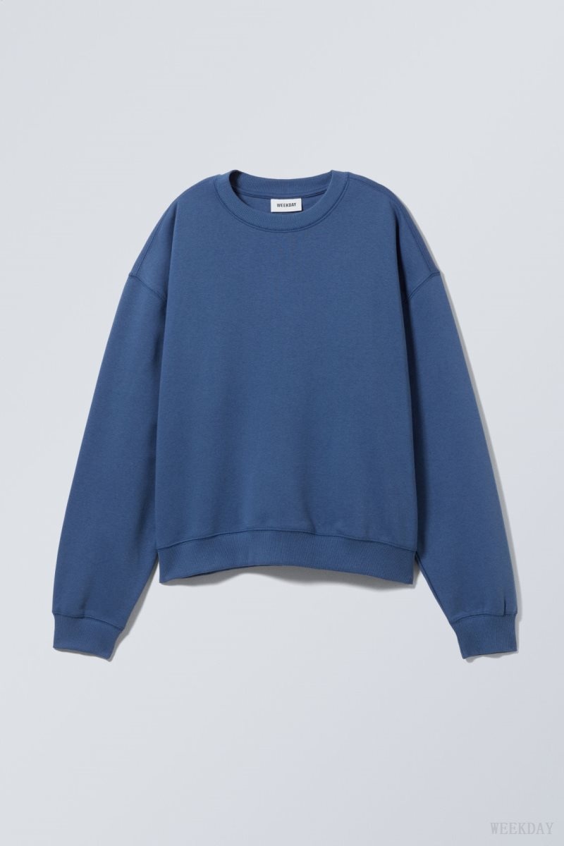 Weekday Essence Standard Sweatshirt Blue | BEEY2510