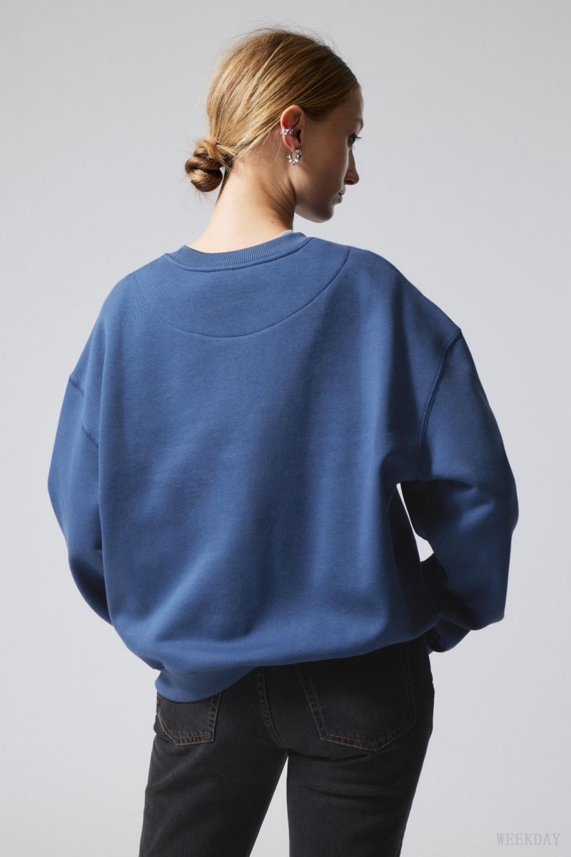 Weekday Essence Standard Sweatshirt Blue | BEEY2510