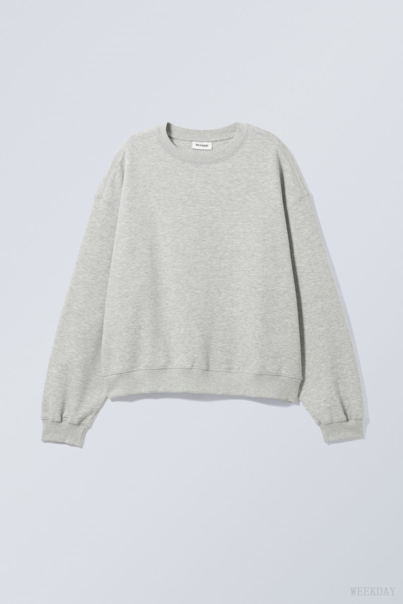 Weekday Essence Standard Sweatshirt Light Grey | RCBY3643