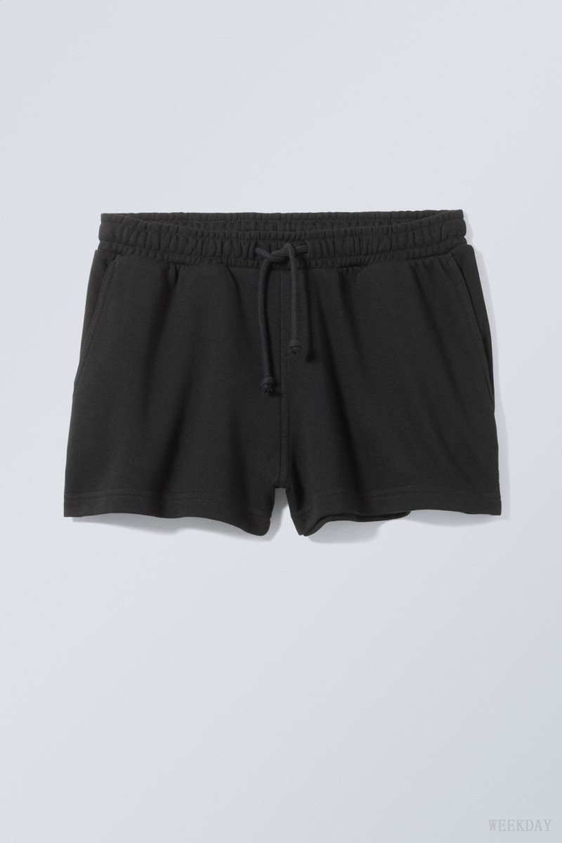 Weekday Essence Standard Sweatshorts Black | MYUZ8847