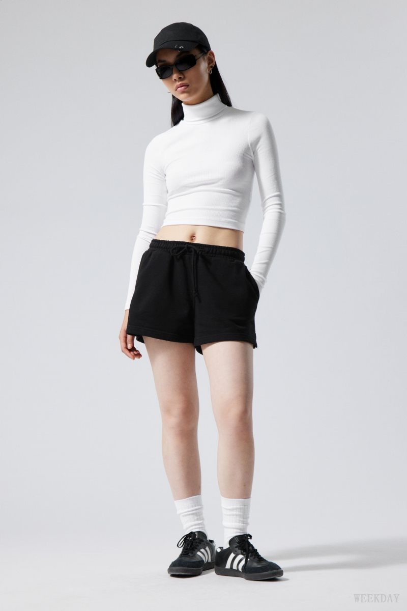 Weekday Essence Standard Sweatshorts Black | MYUZ8847