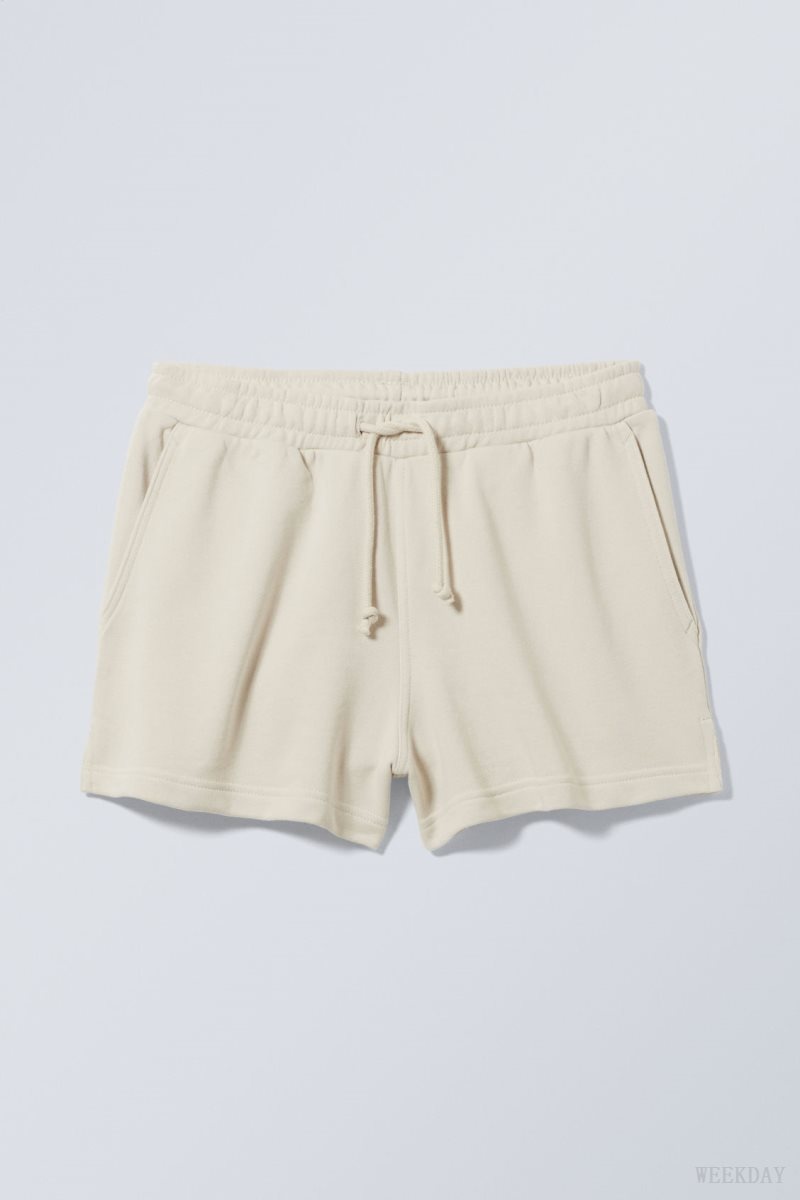 Weekday Essence Standard Sweatshorts White | EILV9931