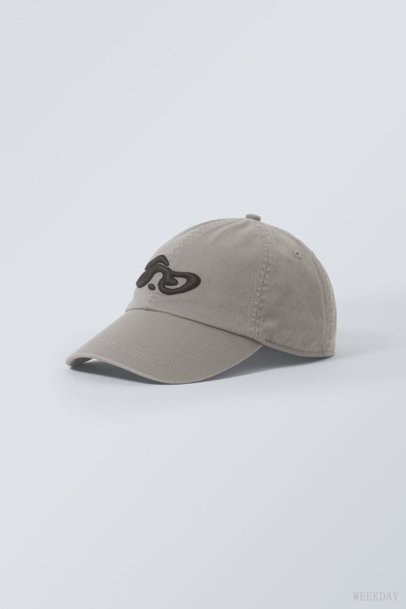 Weekday Essential Embroidery Cap Grey | YZAZ2706