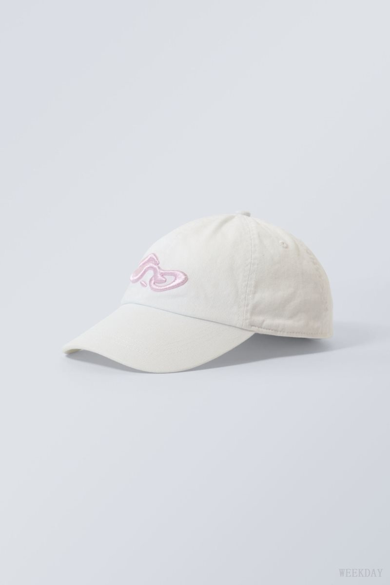 Weekday Essential Embroidery Cap White | CUFZ3675