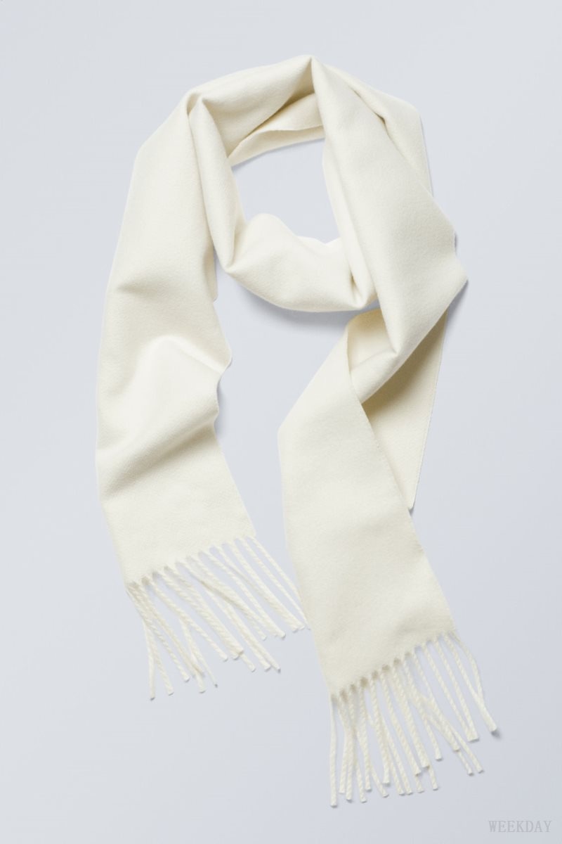 Weekday Essential Scarf Cream White | UAKX7932