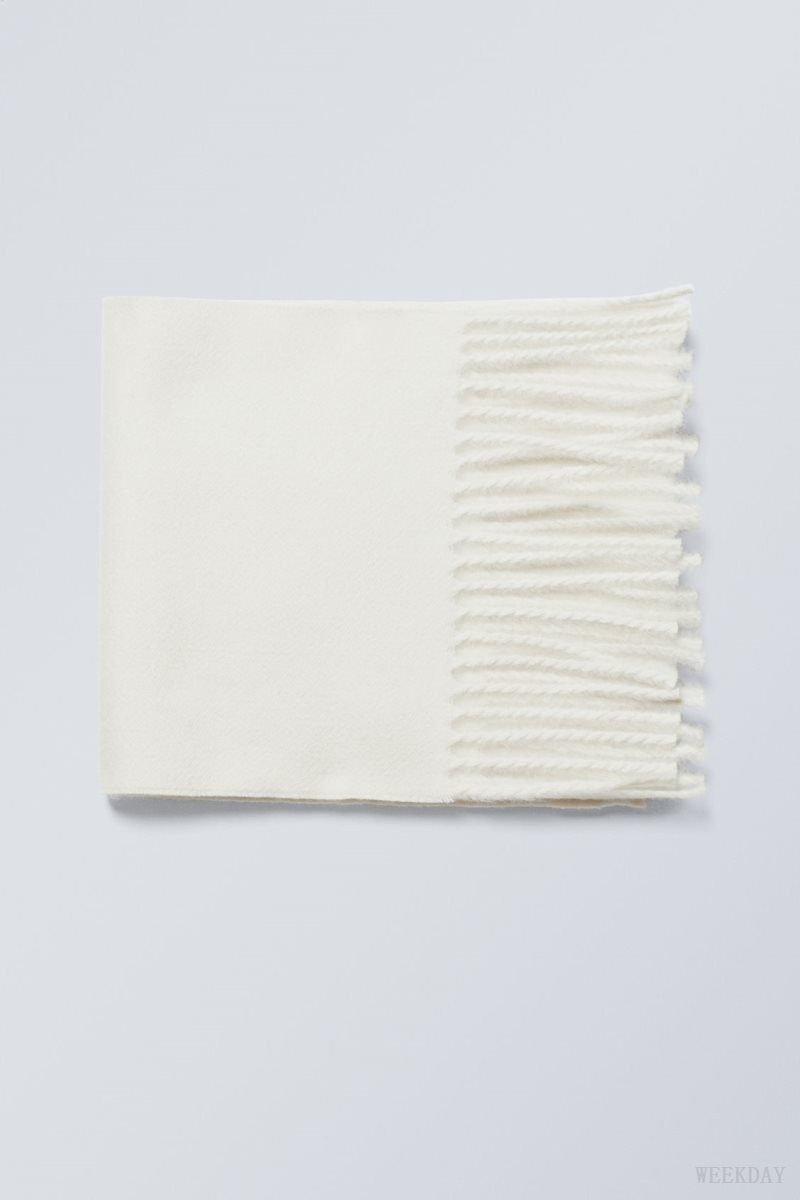 Weekday Essential Scarf Cream White | UAKX7932